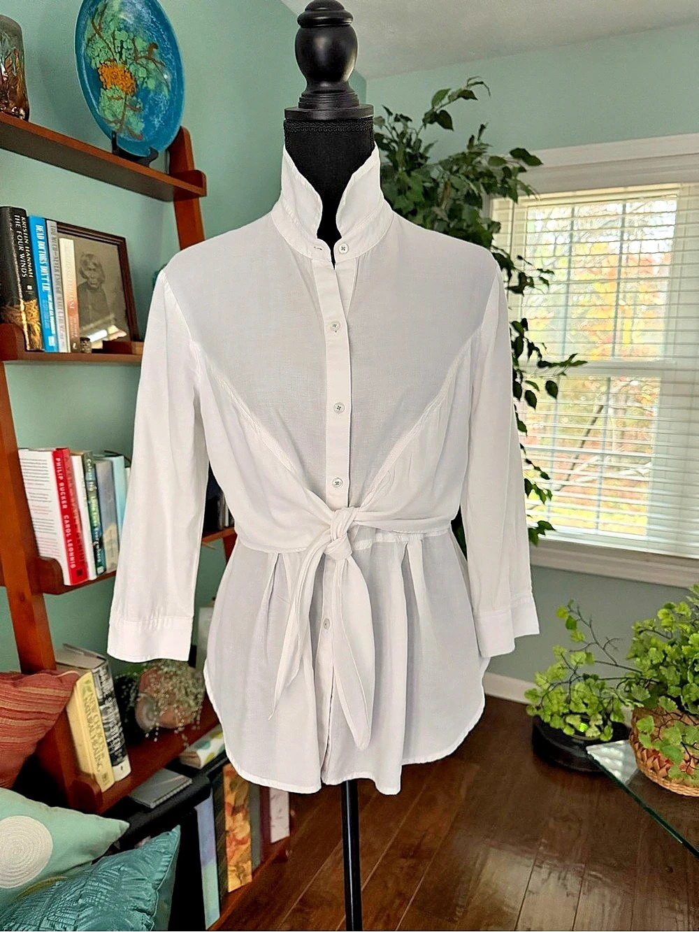 Anthropologie H.D in Paris White Cotton Blouse Size 6
